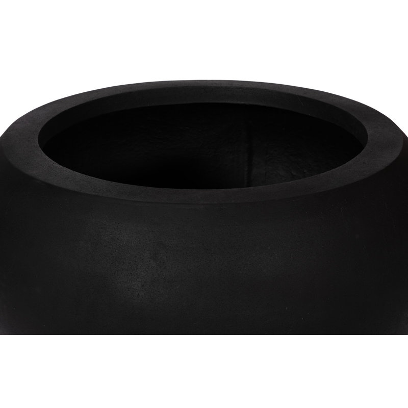 Jardinière ronde, grande, noire