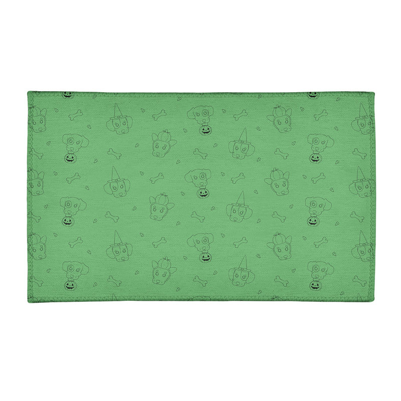 Tapis de zone verte fait main, Rectangle 4 pi x 6 pi