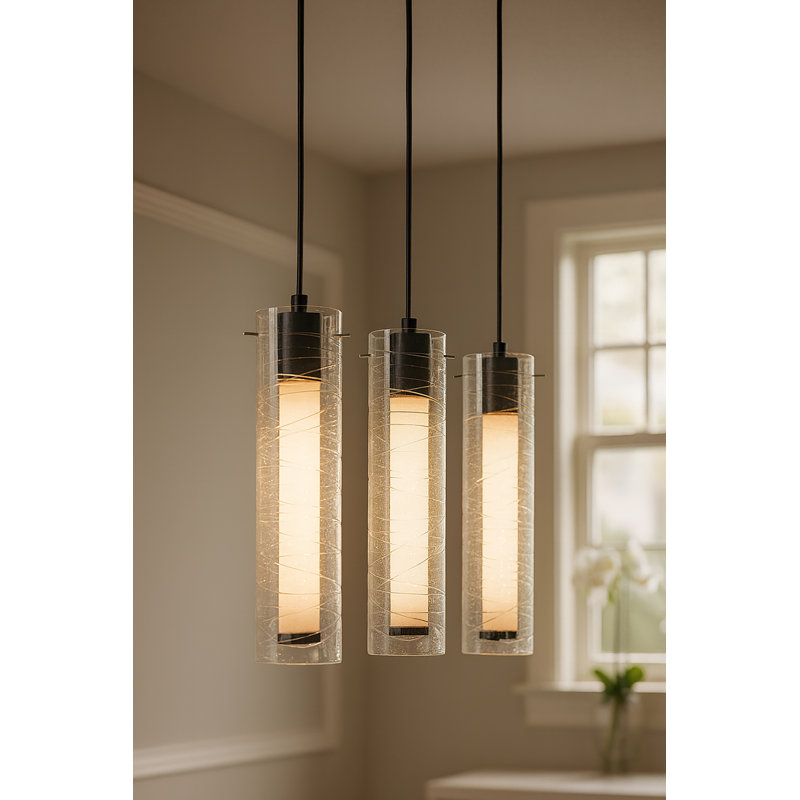 Luminaire suspendu linéaire à DEL 3 lumières Ehrlich - noir, Noir