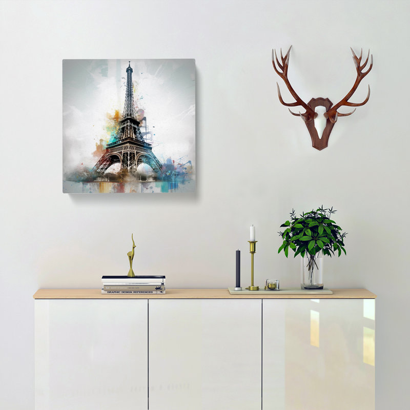 Eiffel Tower Conceptual Art - Wrapped Canvas, 35cm H x 35cm W x 3cm D