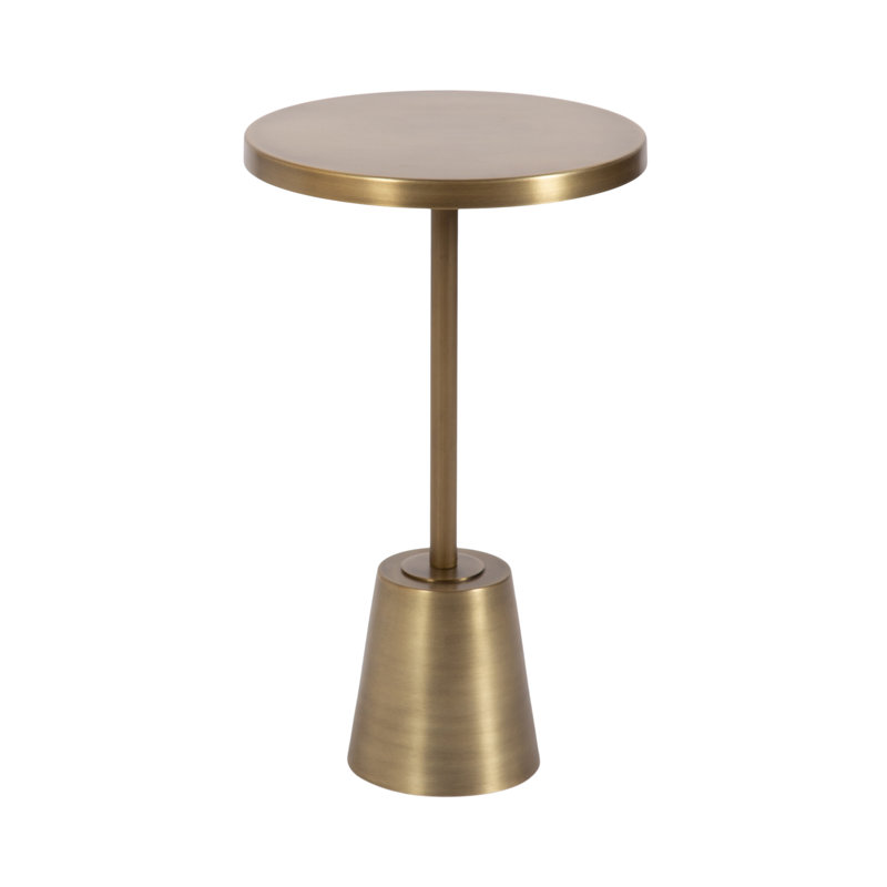 Searles Round Metal Side Table, Gold