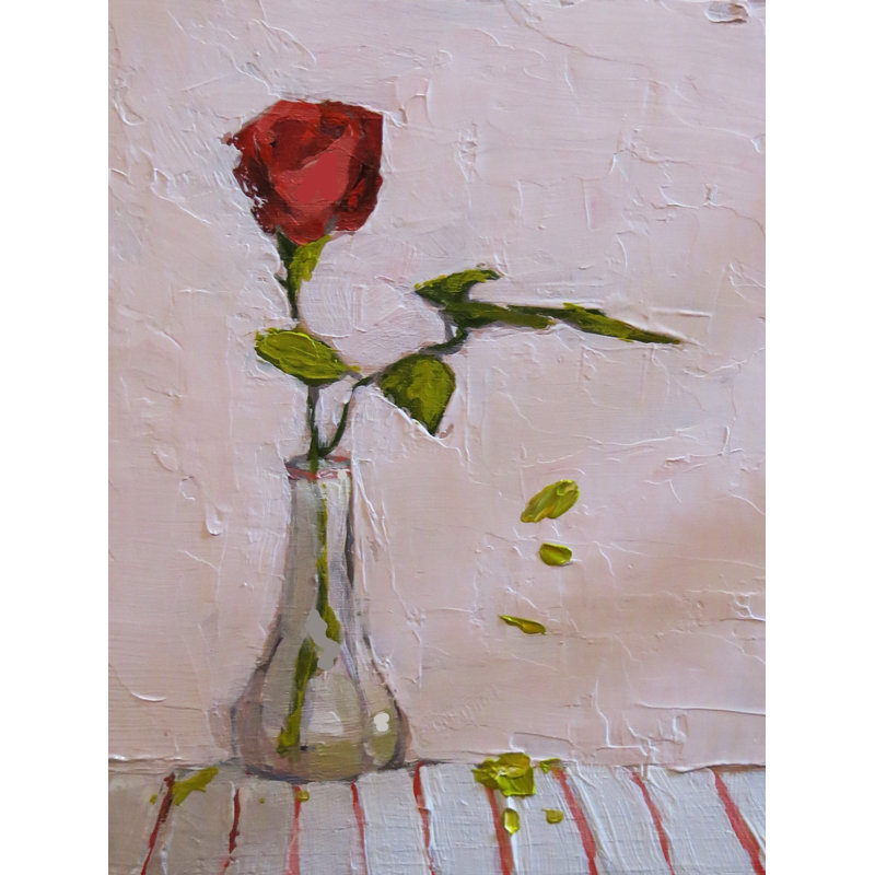 Simple rose par Phyllis Adams, H 21,25 po x l 17,25 po x P 0,875 po