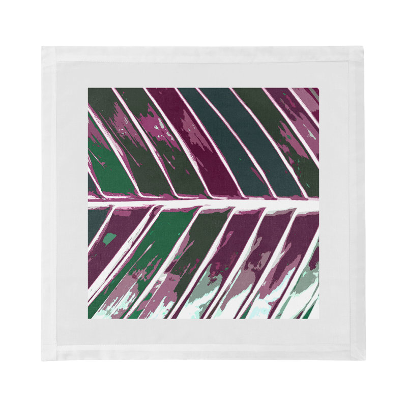 Tropical Leaf Cotton Sateen Dinner Napkins, Magenta