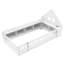 Lit simple au sol en bois avec garde-corps, tête de lit en forme de maison, rangement, DEL et USB, blanc-130014945