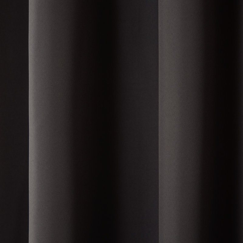 Ensemble de 2 rideaux à œillets TOWN & COUNTRY BASICS Cabana pour intérieur et extérieur, 54" W x 84" L, Black