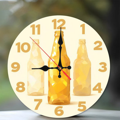 horloge de bouteille de bière géométrique Low Poly