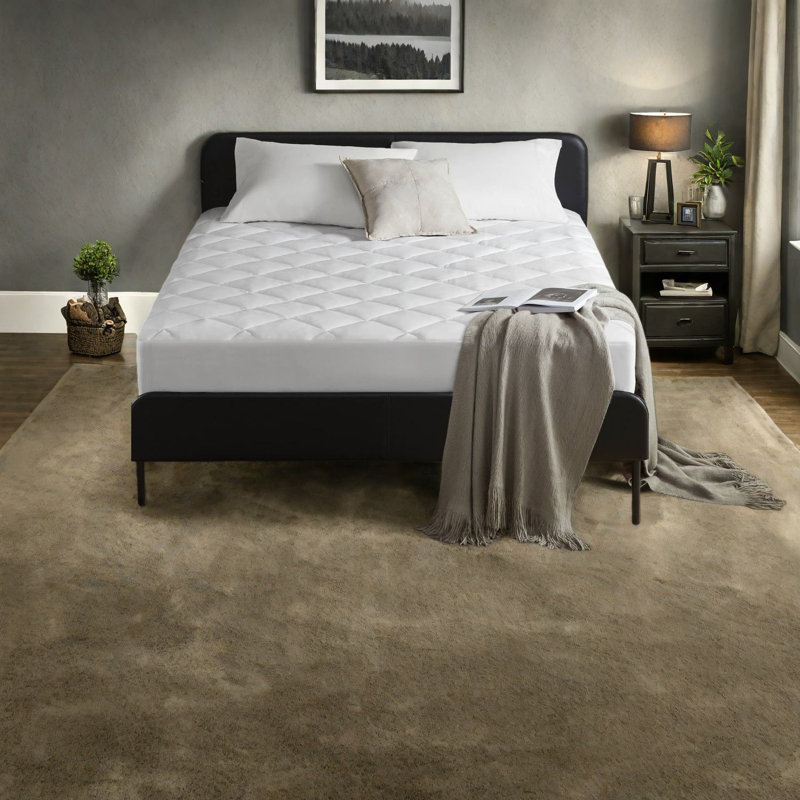 White Twin Deep Pocket Mattress Pad Bedding Sets, Cool Nylon, Quiet Comfort