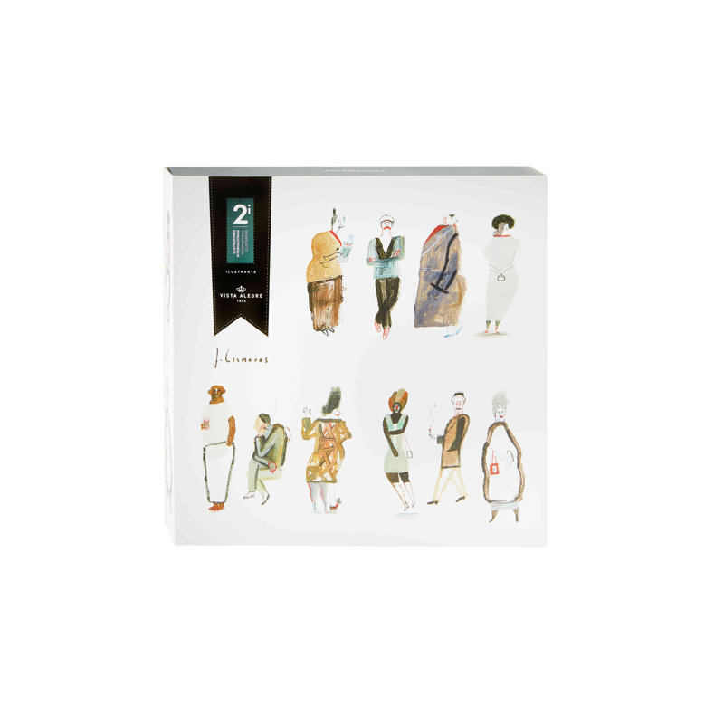 2I - Assiette décorative contemporaine en porcelaine blanche / brune Ilustradores International