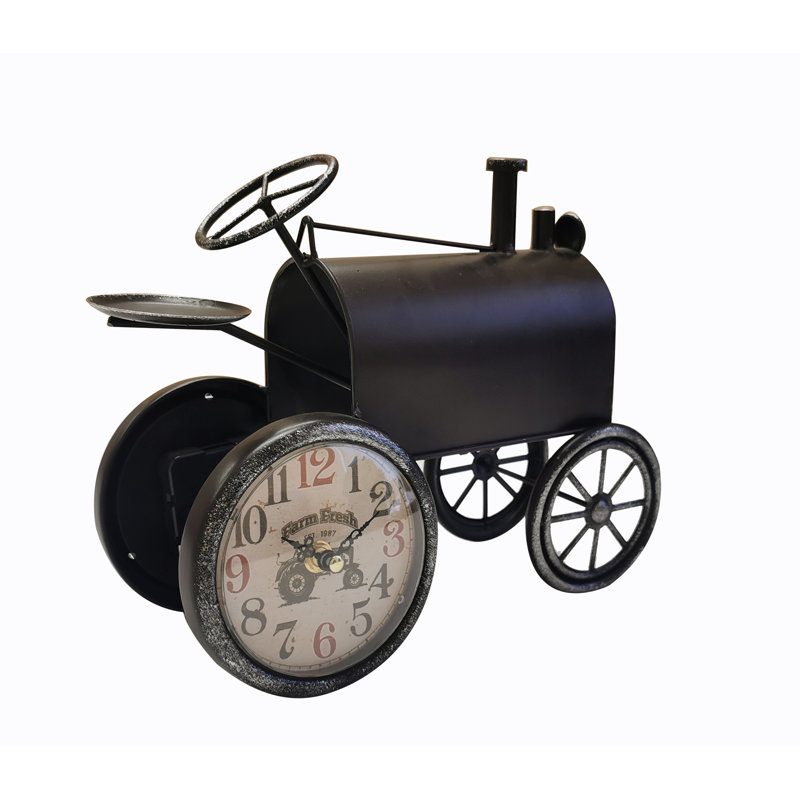 Tracteur rétro avec horloge double face