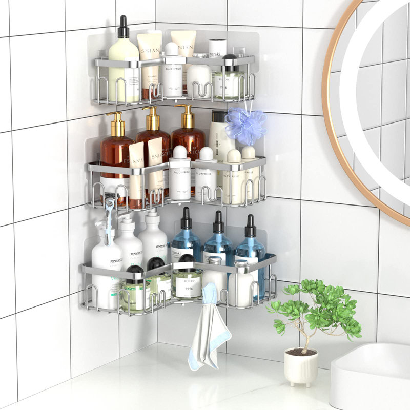 Metivier Stainless Steel Shower Caddy, Silver