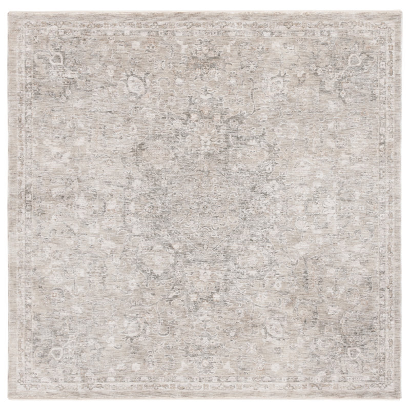 Mason 75'' Square Gray Synthetic Easy Care Area Rug