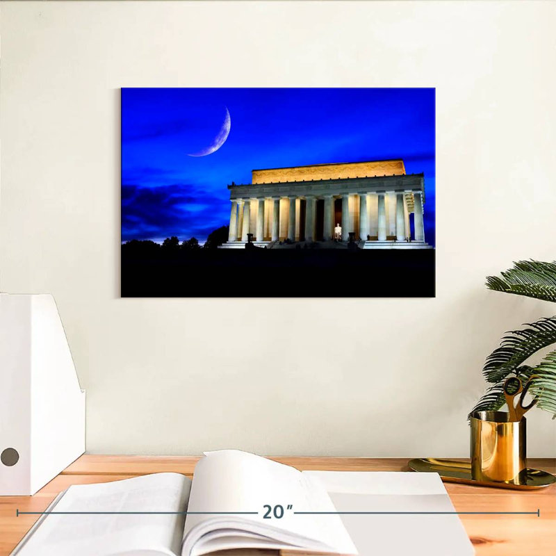 Lilie Lincoln Memorial la nuit, H 8 po x l 12 po