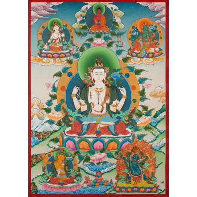Déesse Chengrezig Thangka (Brocadeless Thangka)