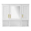 Armoire à pharmacie murale 35 po 2 en 1 avec tablettes réglables et portes à fermeture douce, miroir haute définition avec rangement pour meuble-lavabo de salle de bain-1016997312