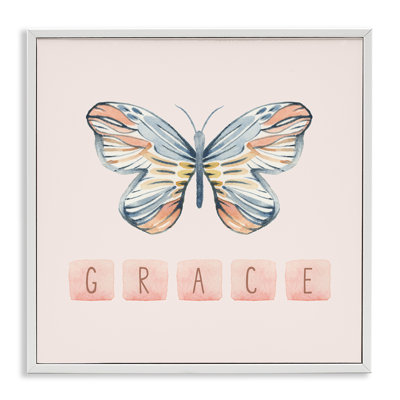 «Grace with Butterfly», estampe numérique encadrée par Blue Chair Blessing
