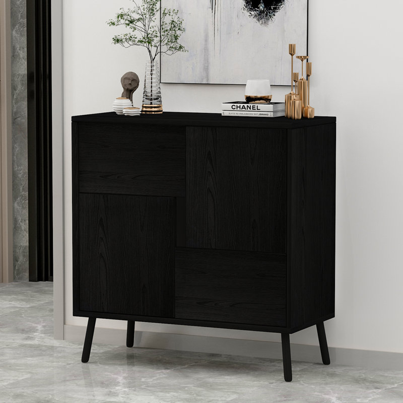 Cosette 2 -Door 4 -Shelf, Black, Black