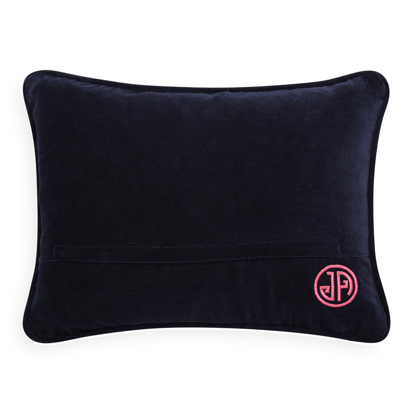 Boss Lady Embroidered Velvet Wool Rectangular Throw Pillow