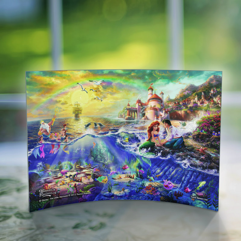 Disney - La petite sirène, Ariel Thomas Kinkade, impression sur acrylique incurvée