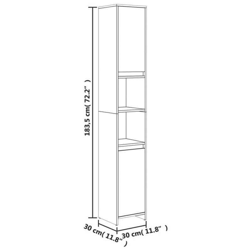 Beamond Freestanding Linen Cabinet, Light Brown