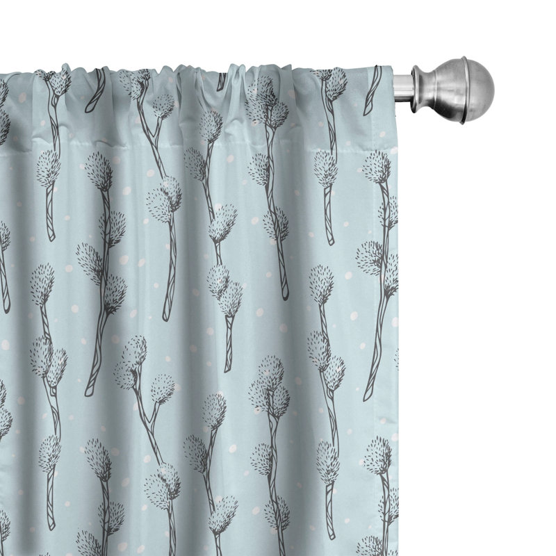 Floral Semi-Sheer Rod Pocket Sliding Panel, 28" x 95"