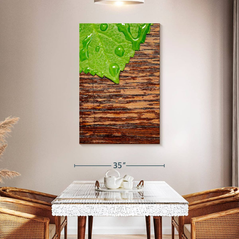 Dewy Hydrangea Leaf, 48" H x 32" W