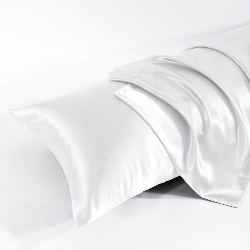 1 taie d'oreiller pour le corps, taies d'oreiller luxueuses en satin avec fermeture à enveloppe - NTBAY, Blanc