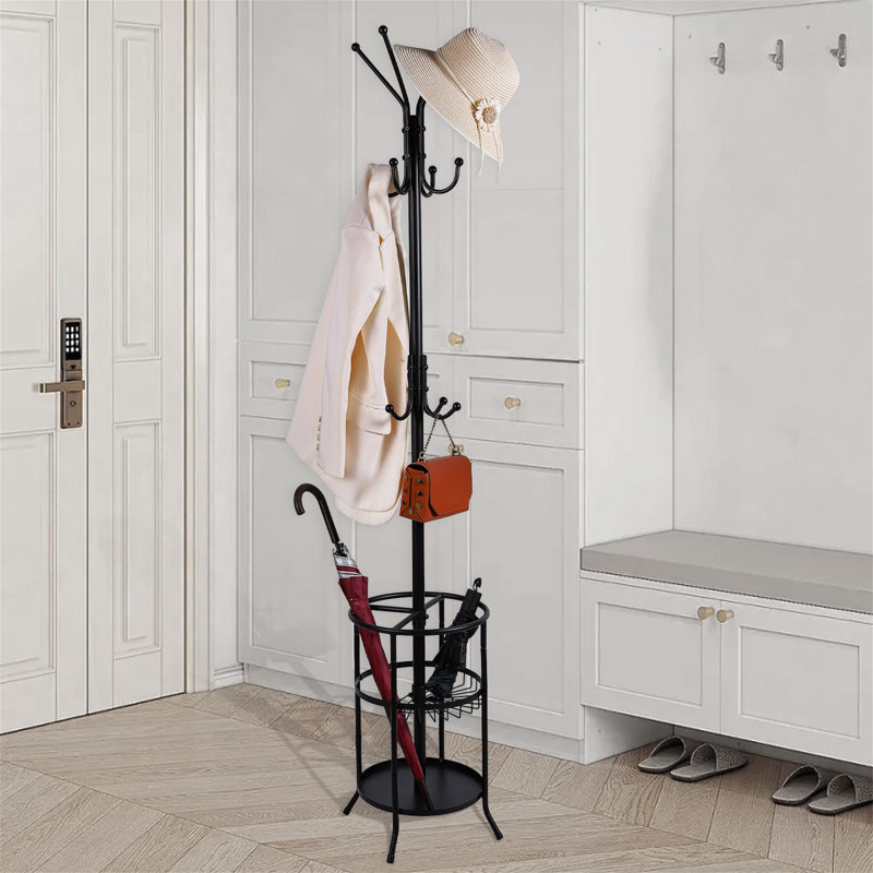 Metal Freestanding 12 - Hook Coat Rack