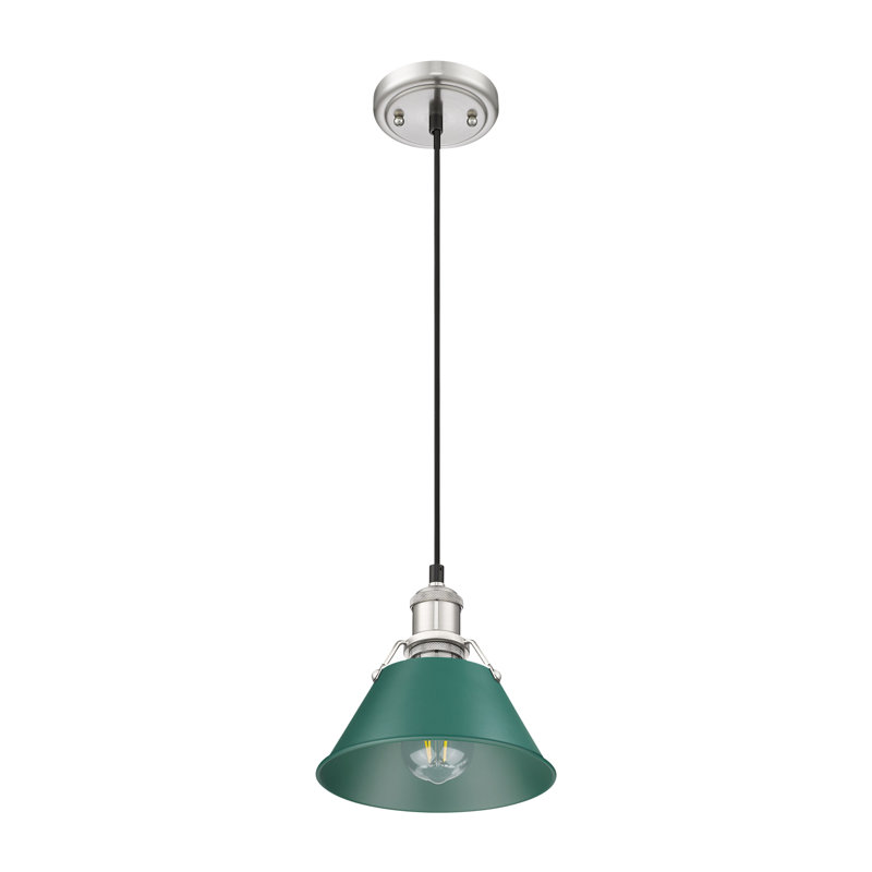 Petit luminaire suspendu Akifumi avec pin vert, Étain, H 129 po x l 7,5 po x P 7,5 po