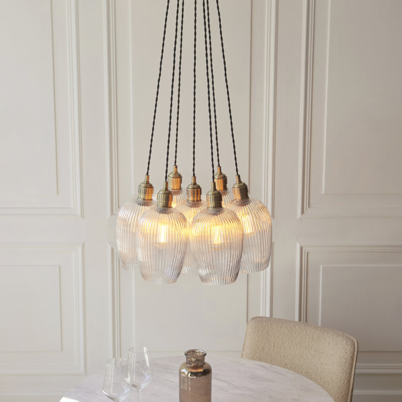 Alans 7 - Light Chandelier, Antique Brass