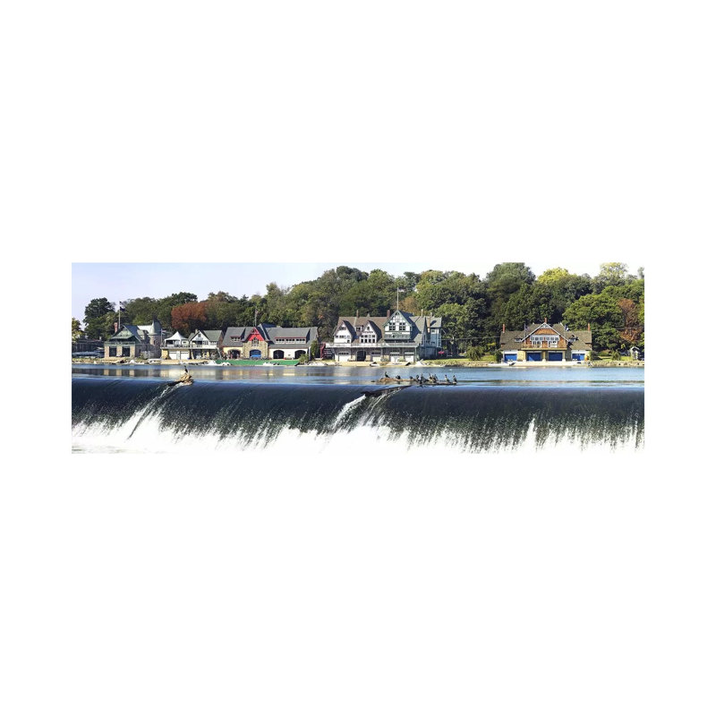 Boathouse Row At The Waterfront, Schuylkill River, Philadelphia, Pennsylvania, USA #2 by Panoramic Images - Wrapped Canvas Panoramic Print