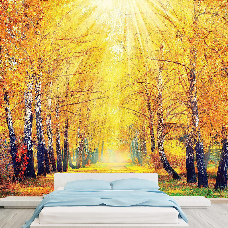 Panneau mural d'automne ensoleillé L 144 pi x l 100 po Sunny A Day, L 100 po x l 144 po