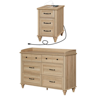 Ailan 2 Piece Dresser Set, One Dresser & One Nightstand by Lark Manor