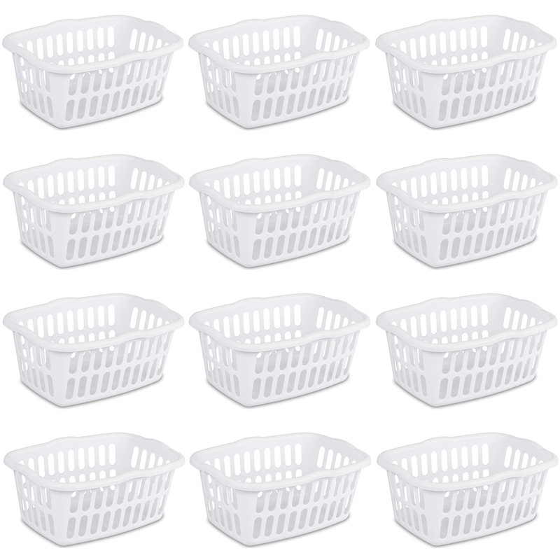 Sterilite 1.5 Bu Rectangular Laundry Basket, Classic Design to Carry Clothes to Laundry Room