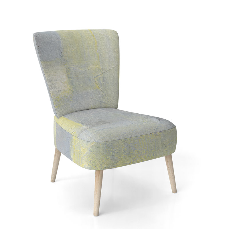 Scallop Shell / Patchwork Abstract - Modern Velvet Upholstered Side Chair, Grey