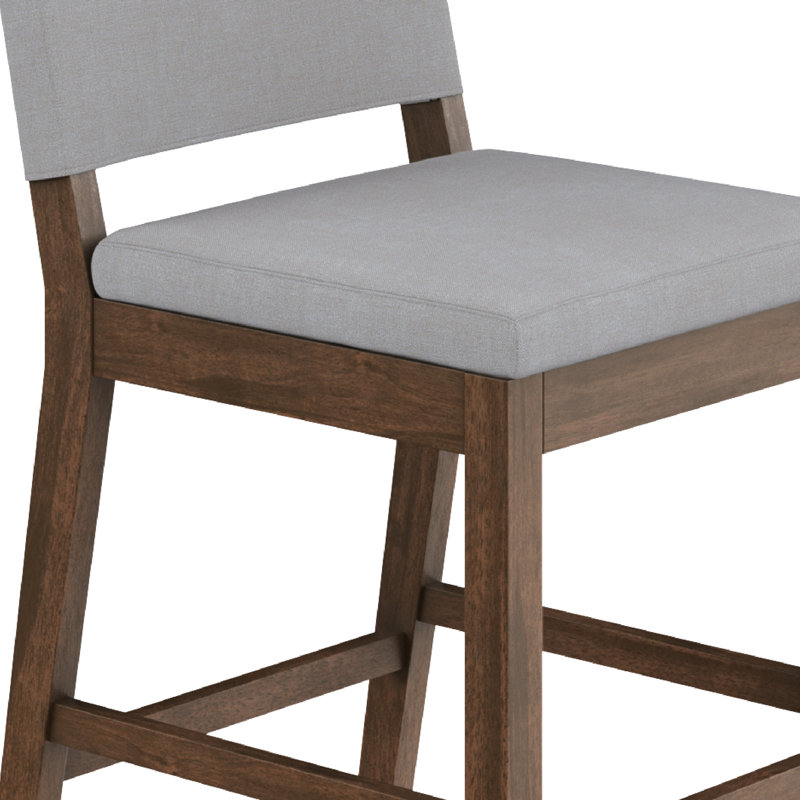Tabouret tapissé, Gris clair naturel, Tabouret de comptoir (siège d'une hauteur de 24 p, 2