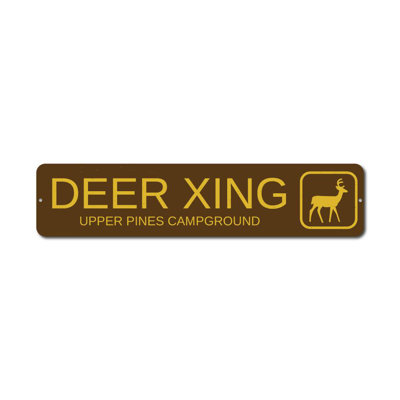 Panneau en aluminium personnalisé Deer Crossing Trail