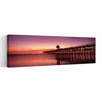 Silhouette d'une jetée, jetée de San Clemente, comté de Los Angeles, Californie, États-Unis, paysage contemporain abstrait, art mural