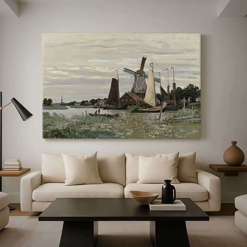 Moulin à vent à Zaandam - Claude Monet - Toile tendue avec châssis - 1871, 40 x 60