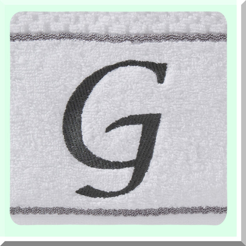 LuxSoft Monogrammed White Towel Set - 4-Pack Premium Bath and Hand Towels