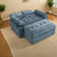 Canapé inclinable double multifonctionnel avec repose-pieds, bleu