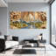 Paysage et nature, paysage de montagne avec fleurs de cerisier et rivière, ensemble de 3 impressions sur toile-71303378