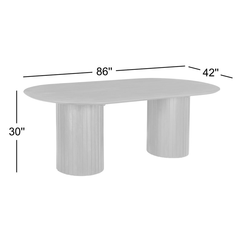 Oval Solid Wood Dining Table, Black