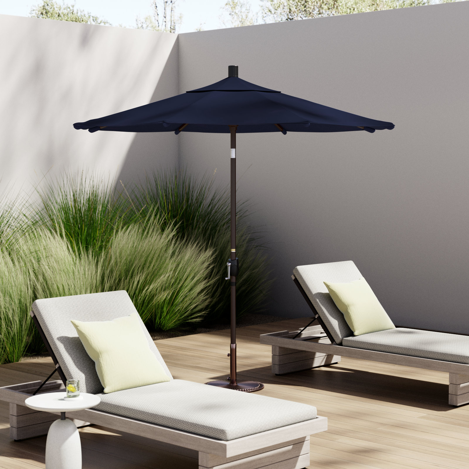 90'' Outdoor Umbrella, Navy Blue- Olefin
