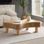 Table basse cylindrique moderne en bois fabriquée à la main de forme irrégulière 42,52 "pour le salon, petite table basse avec piédestal robuste-96007081