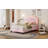 Upholstered Flower-Shape Bed, Elegant Flowers Headboard With LED Light Strip-559025921-559025922