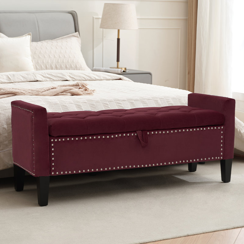 Repose-pieds Jeani 45 po Jeani, Rouge bourgogne