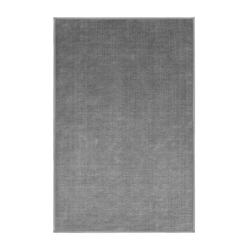 Tapis gris en chenille / polyester tissé à la machine Concannon, Rectangle 7 pi x 10 pi