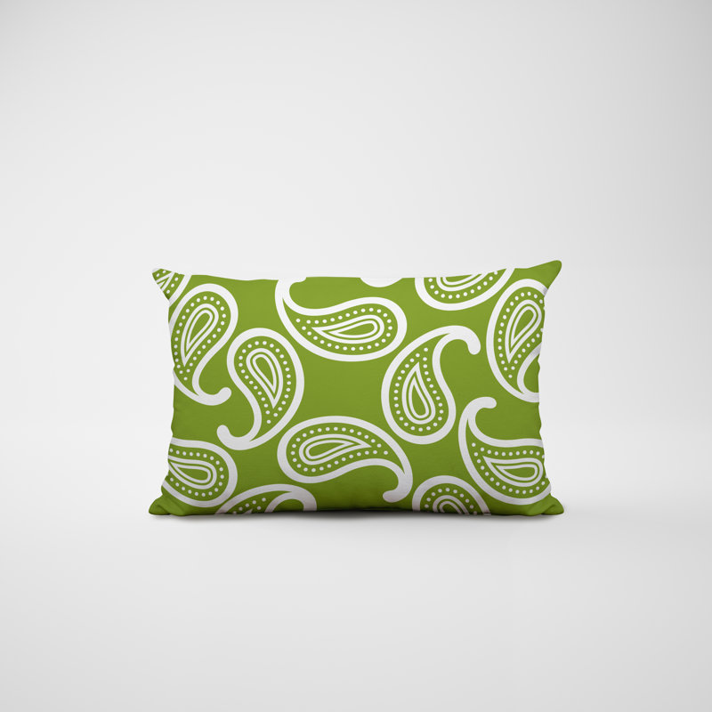 Polyester / Mélange de polyester Housse de coussin rectangulaire intérieure / extérieure lombaire et insert, Chartreuse