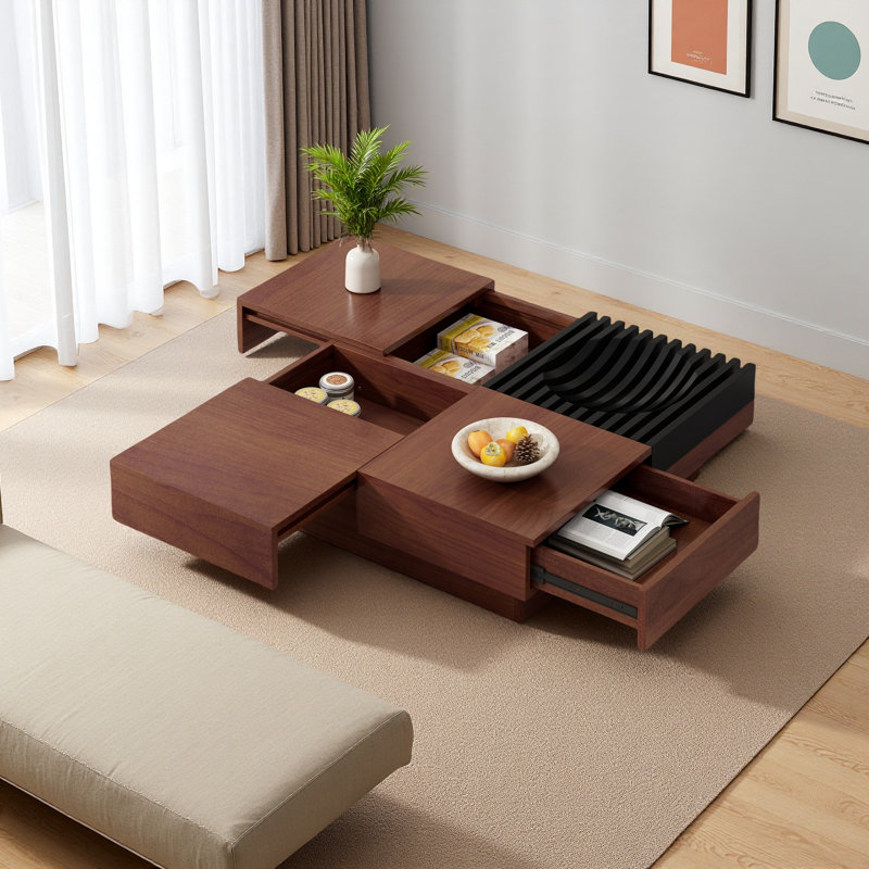 TABLE BASSE DE RANGEMENT EN BOIS ACACIA