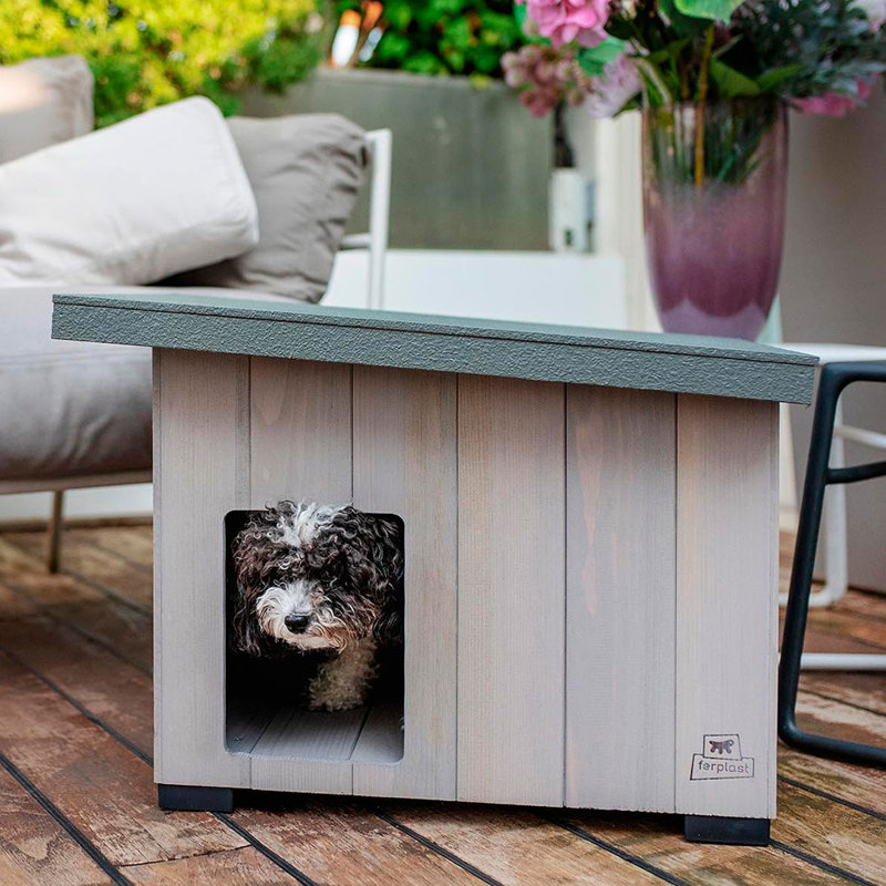 Wood Portable Dog House, 44.5cm H x 42.5cm W x 58.5cm D